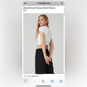 BLACK AND WHITE BUNDLE NWT ALO Alosoft Crop Finesse Short Sleeve